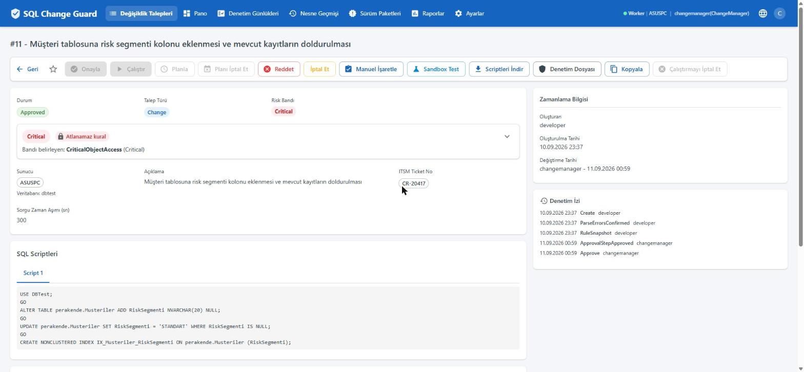 SQL Change Guard ekran goruntusu.