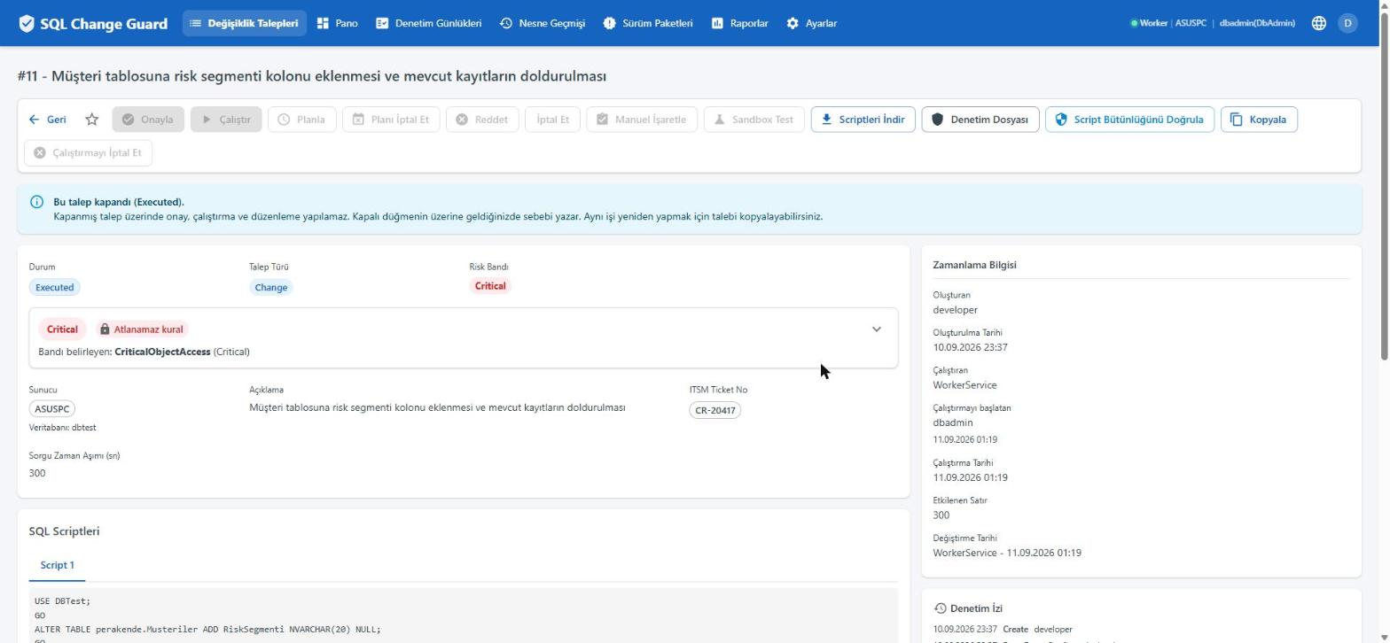 SQL Change Guard ekran goruntusu.