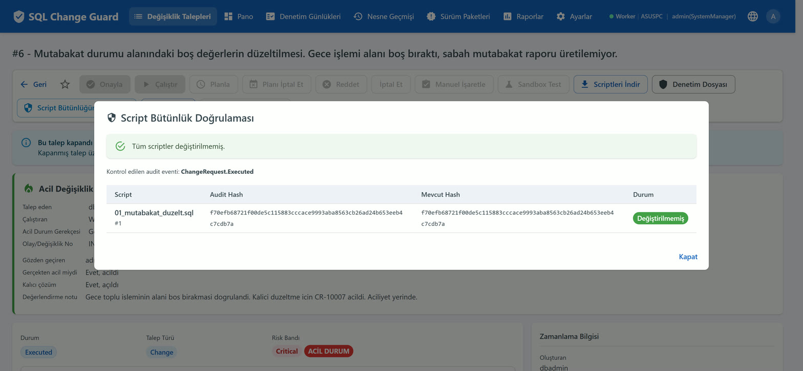 SQL Change Guard ekran goruntusu.