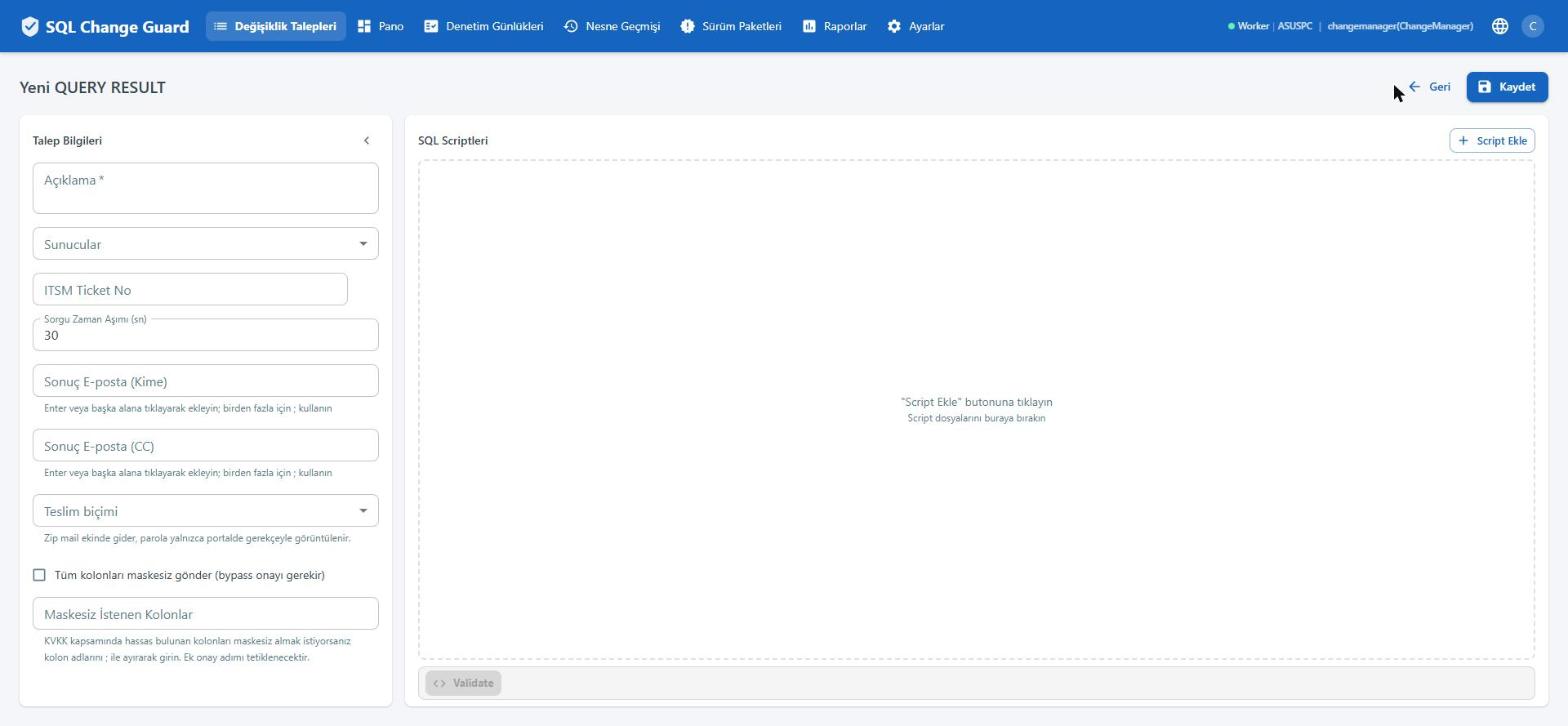 SQL Change Guard ekran goruntusu.