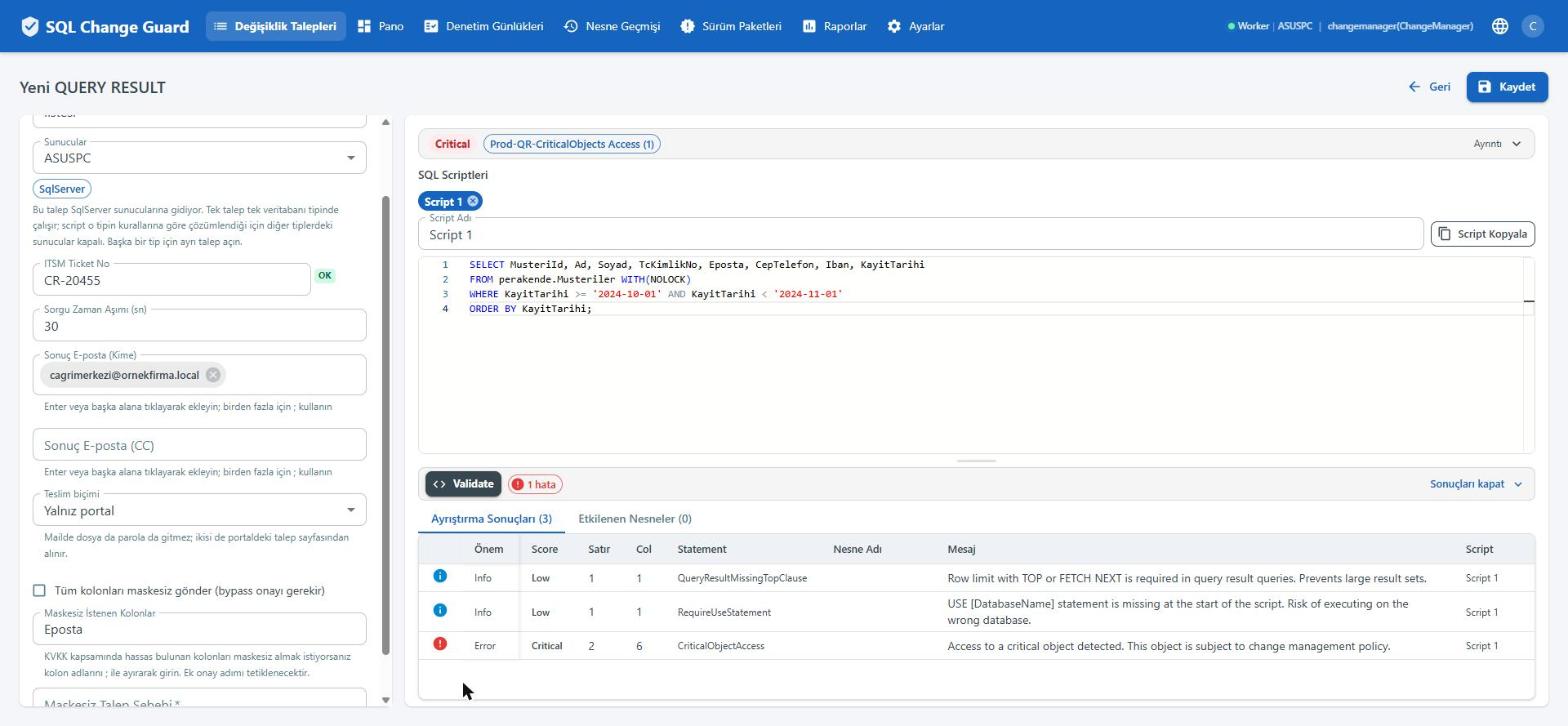 SQL Change Guard ekran goruntusu.