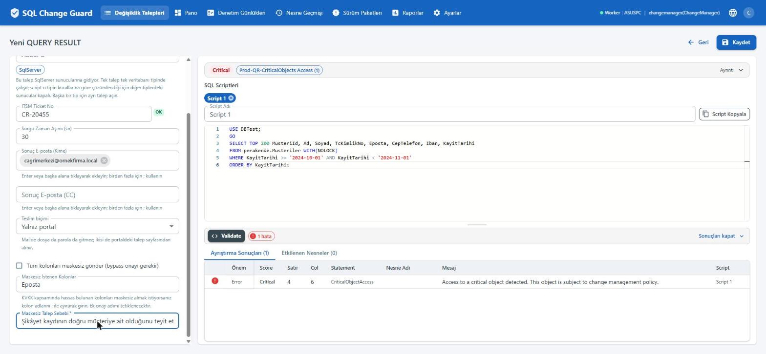 SQL Change Guard ekran goruntusu.