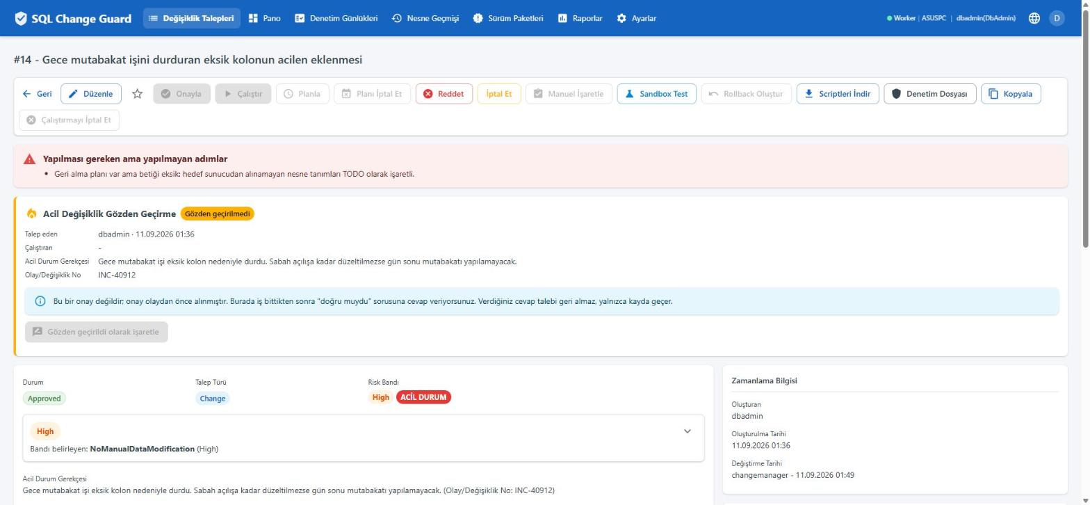 SQL Change Guard ekran goruntusu.