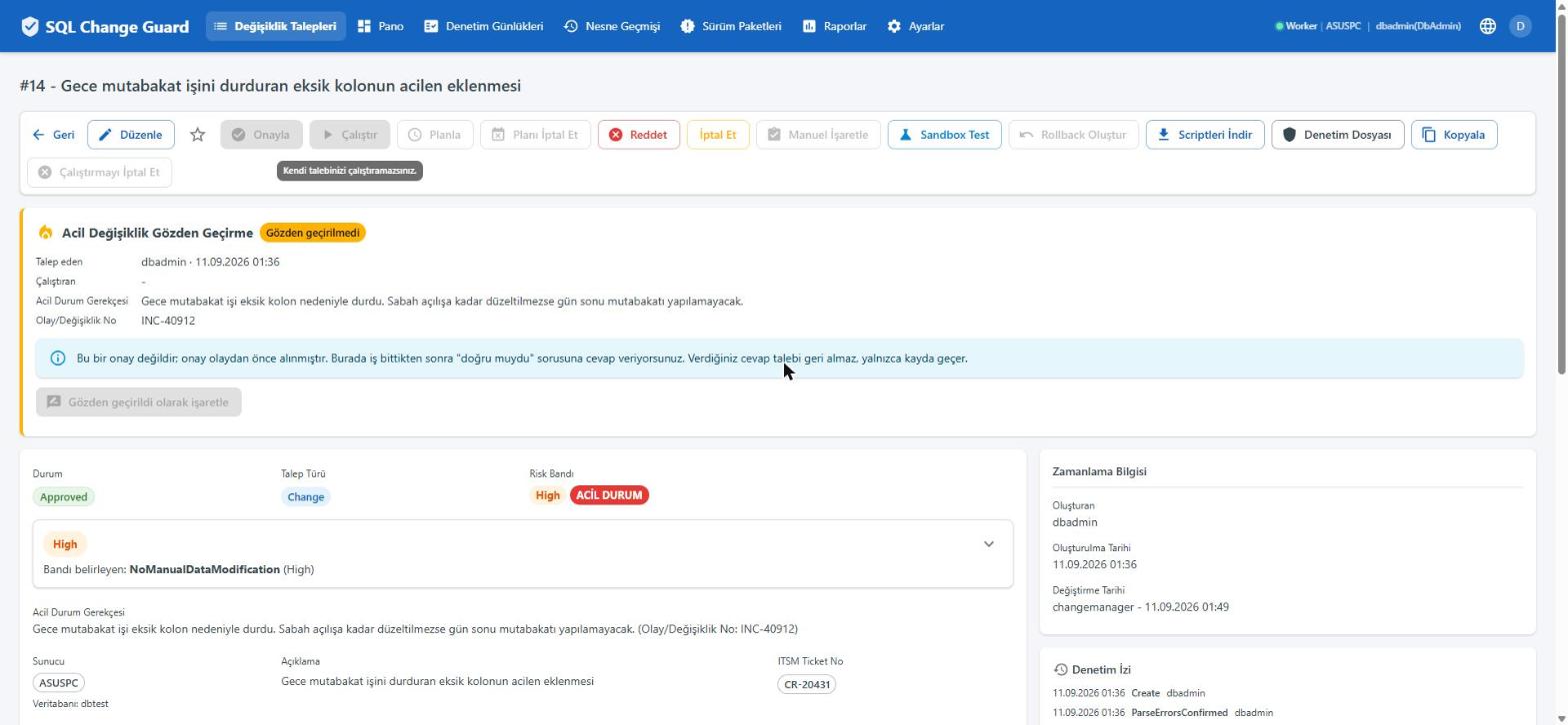 SQL Change Guard ekran goruntusu.