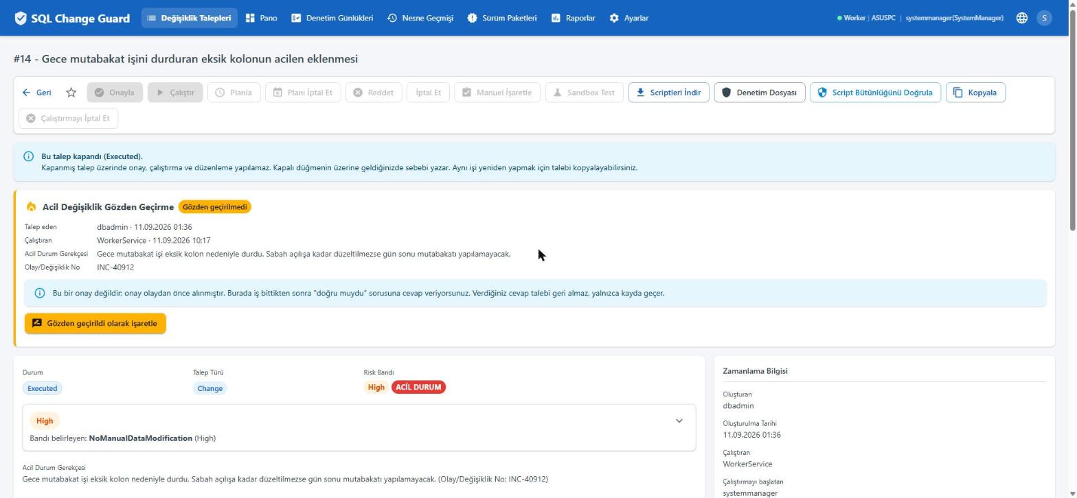 SQL Change Guard ekran goruntusu.