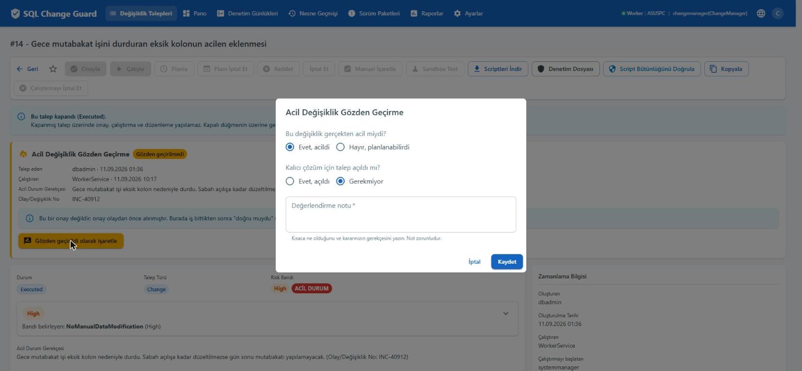 SQL Change Guard ekran goruntusu.