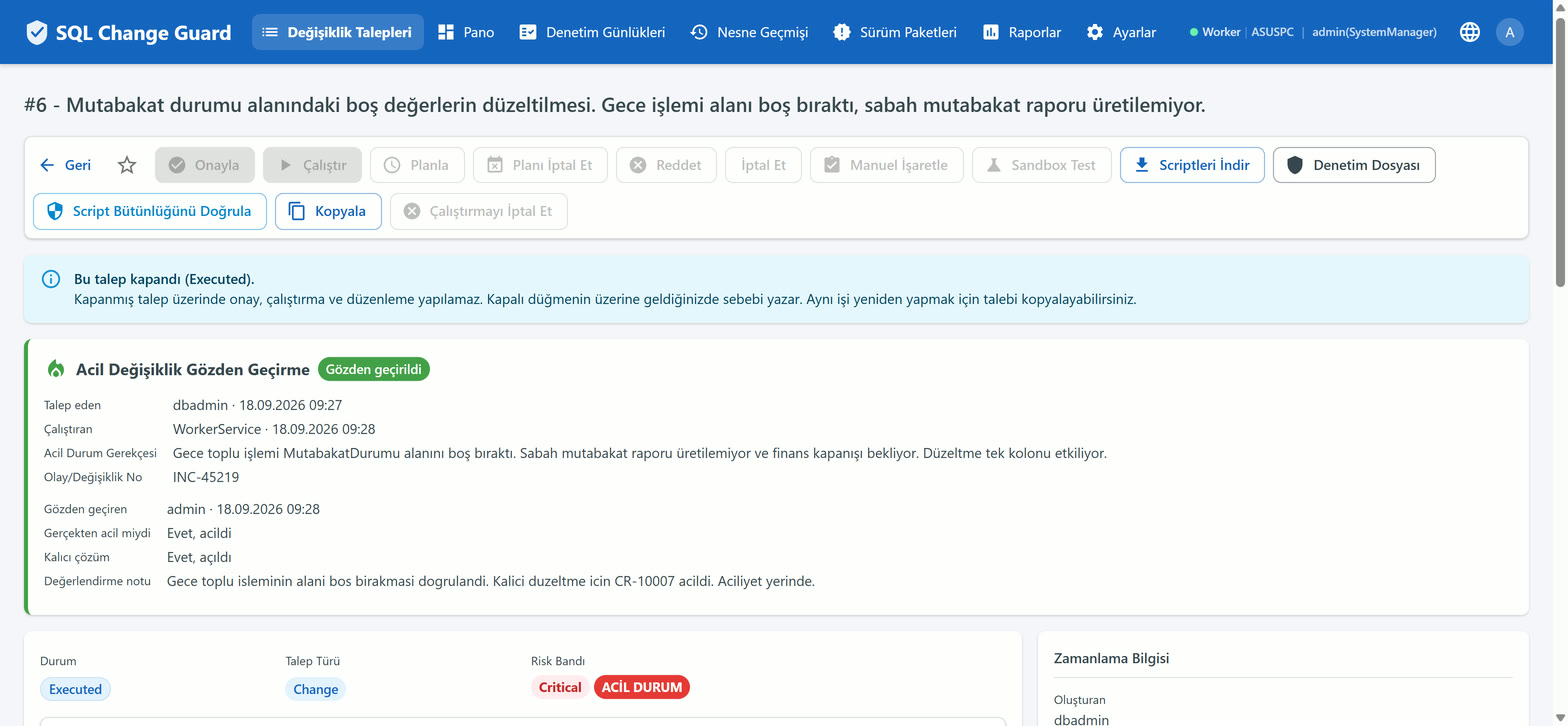 SQL Change Guard ekran goruntusu.